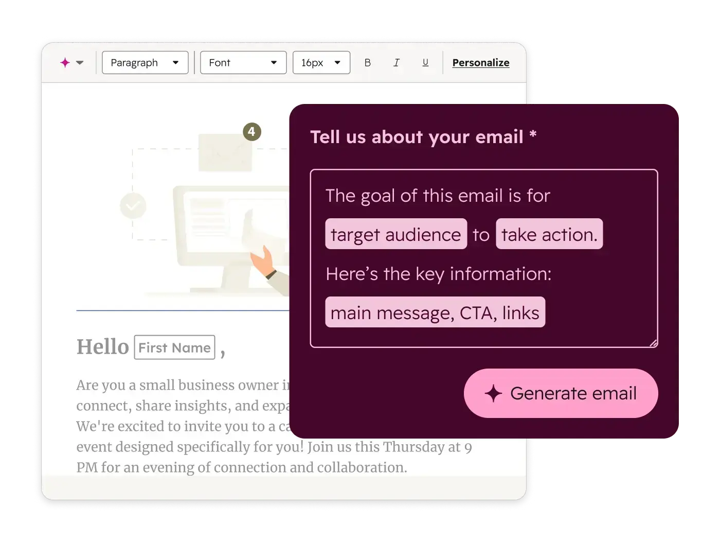 Marketing Hub - Generate Email With Prompt