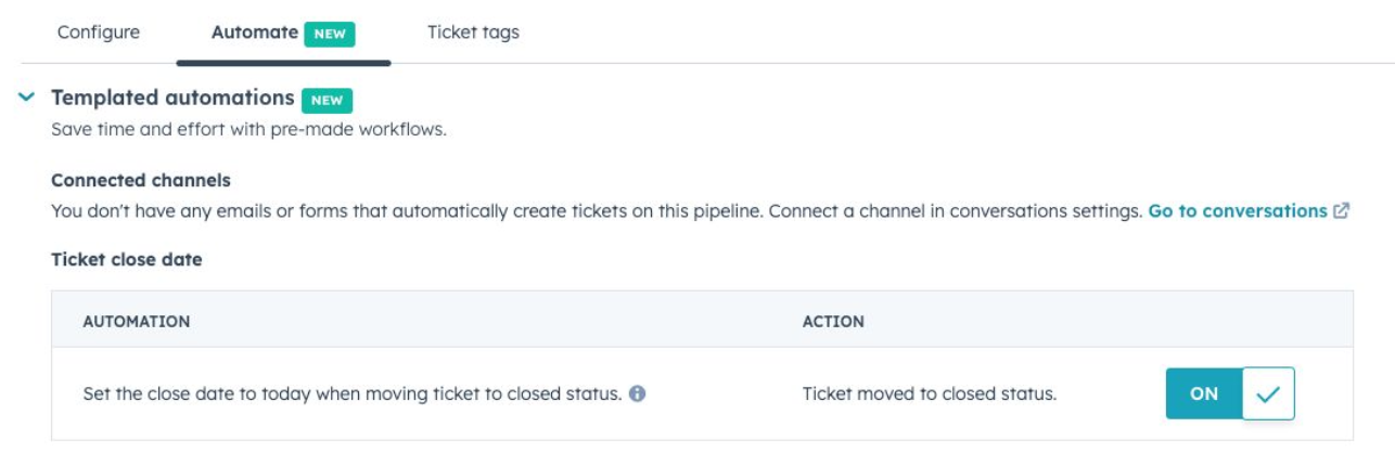 Close date automation for deals and tickets