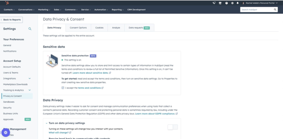 Store Sensitive Data in HubSpot Beta